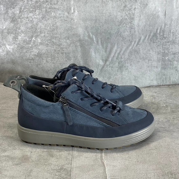 Ecco Shoes - Ecco Women's Marine Yak Nubuck Soft 7 Tred Zip Gore-Tex Sneakers SZ 5-5.5